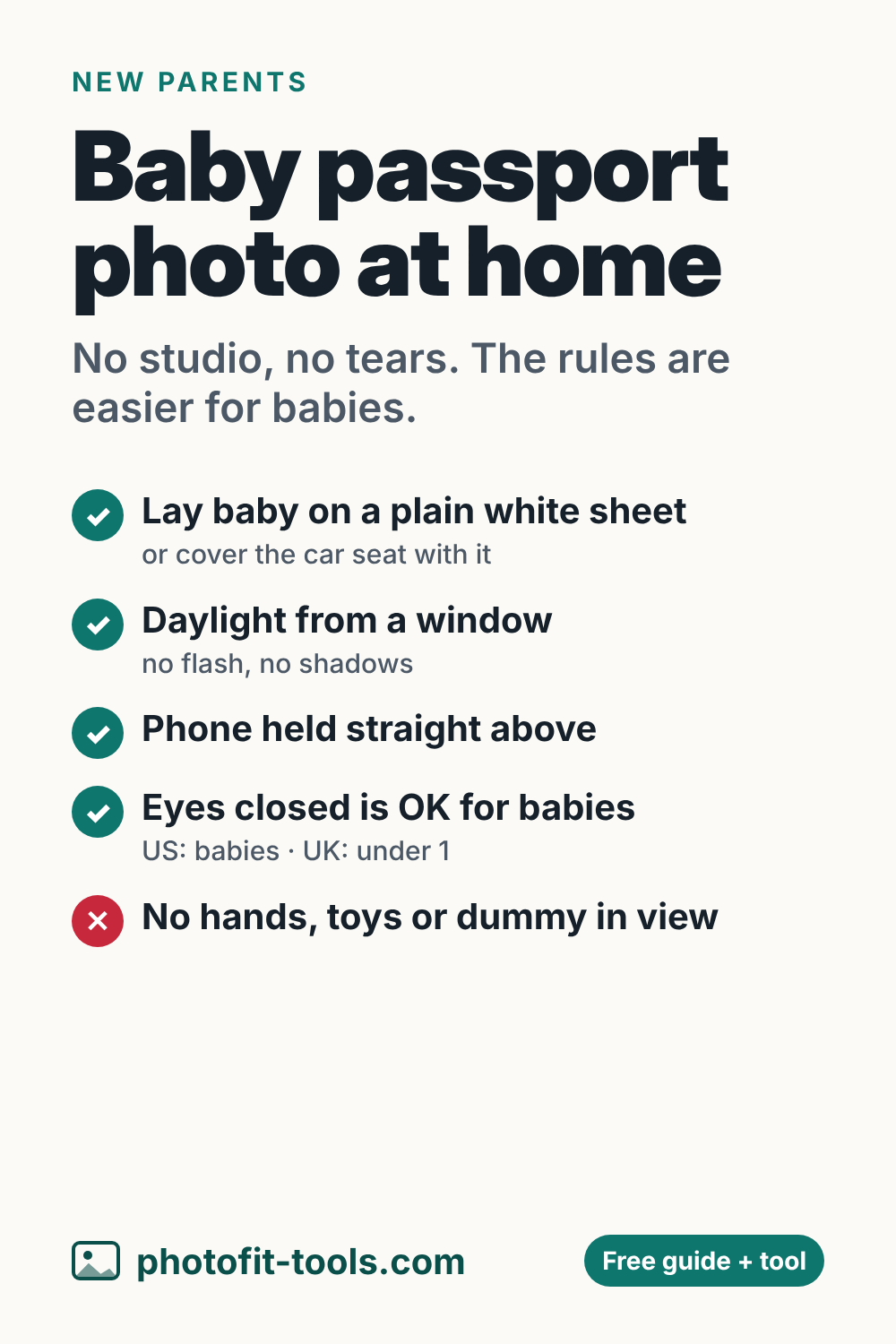 Pinterest image: How to take a baby passport photo at home