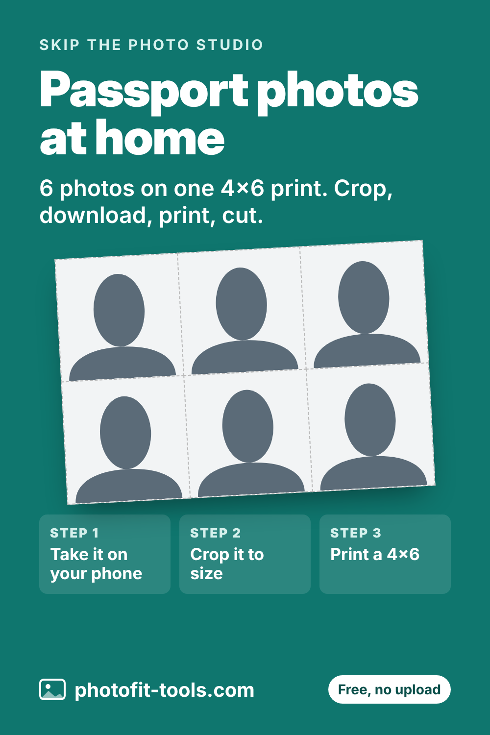 Pinterest image: How to make passport photos at home